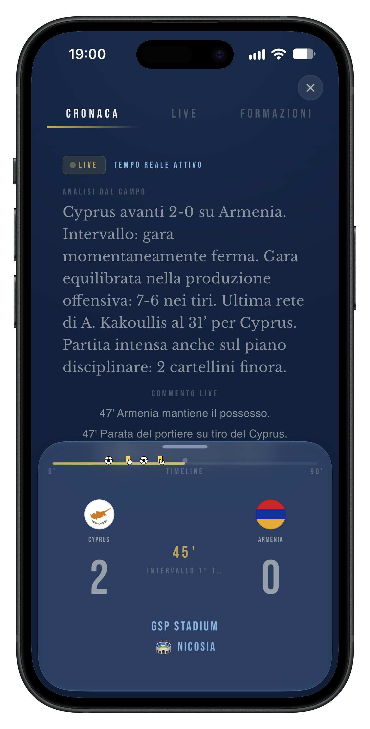 La cronaca, in italiano — CHILENA